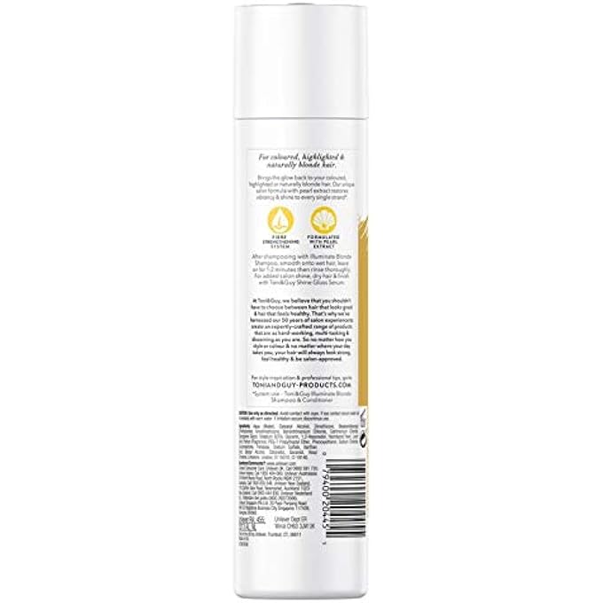 Toni & Guy ILLUMINATE BLONDE COLOUR PROTECT CONDITIONER SHINE AND SOFTNESS FOR BLONDE, COLOURED AND HIGHLIGHTED HAIR, 250ML - Image 2